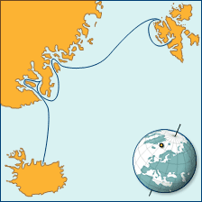 Map Spitsbergen Greenland